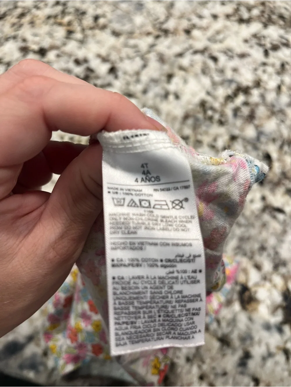 Old Navy White Floral Tee with Pink, Yellow & Blue Accents